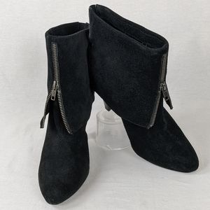 Audrey Brooke Giselle Black Suede Ankle Booties